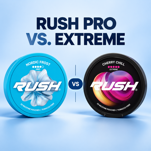 RUSH Pro vs Extreme: 11 mg vastaan 21 mg pussia kohti