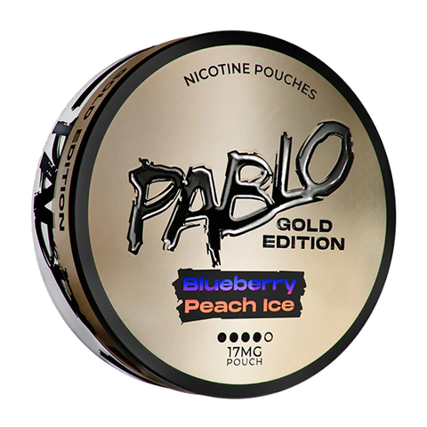 Pablo Gold Edition Blueberry Peach Ice.
