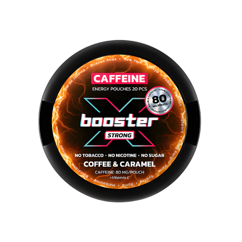 X - Booster Energy Pouches Coffee &amp; Caramel – kofeiinipussit tölkki